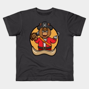 Pirate Bear Cartoon Mascot Kids T-Shirt